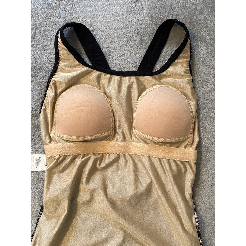Dolfin Swimsuit Women 34/8L Black Aqua Shape Lap Suit Racerback One Piece New - Picture 6 of 10